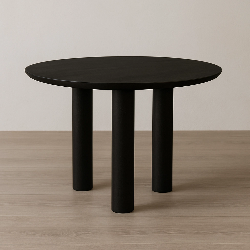 Tafelpoot zwart rond