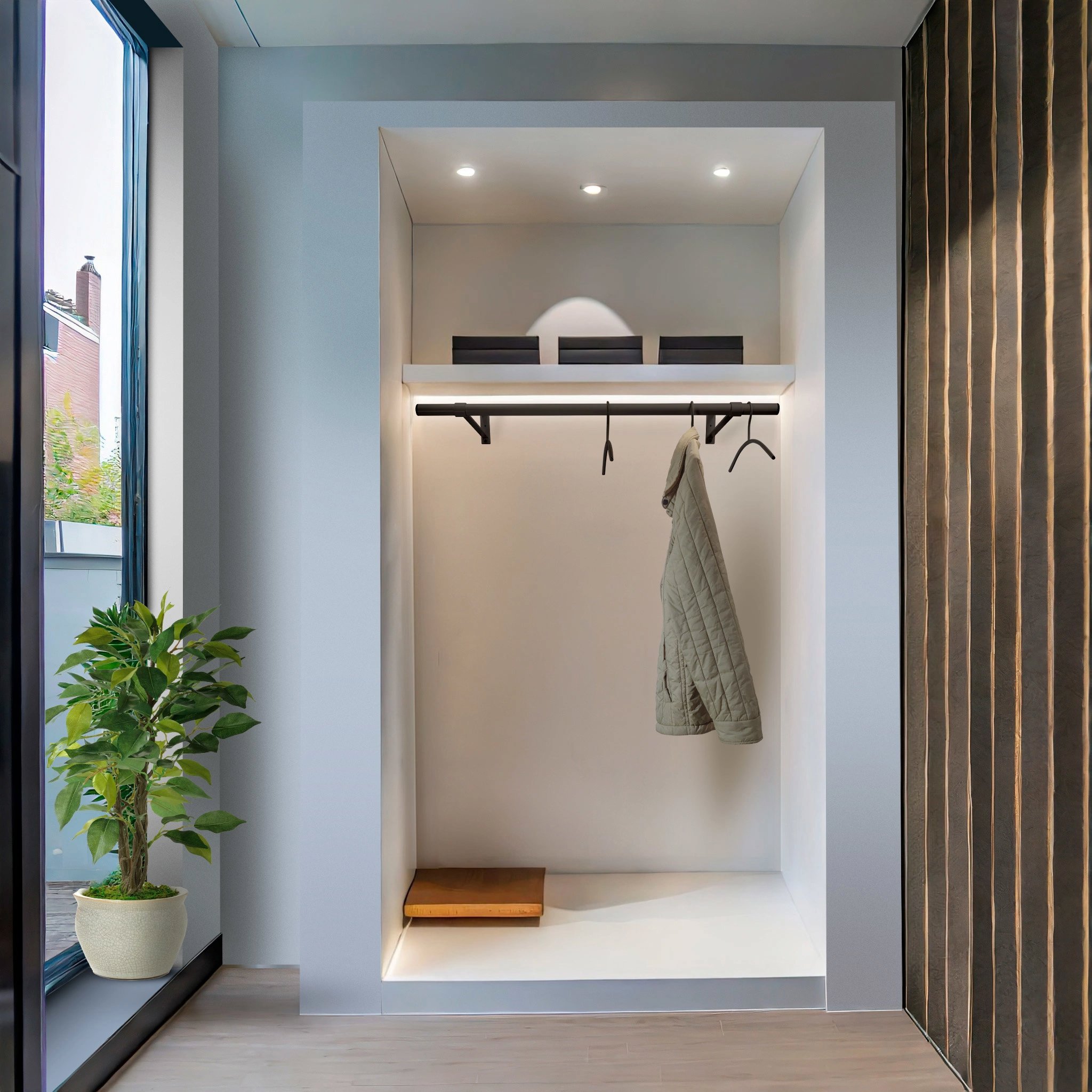 Kleiderstange schwarz Ø32 (mit abstandhalter 350mm)