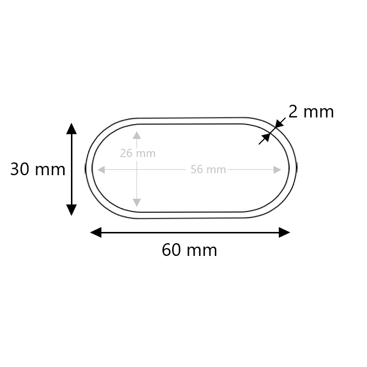 Stahlrohr oval 60x30x2