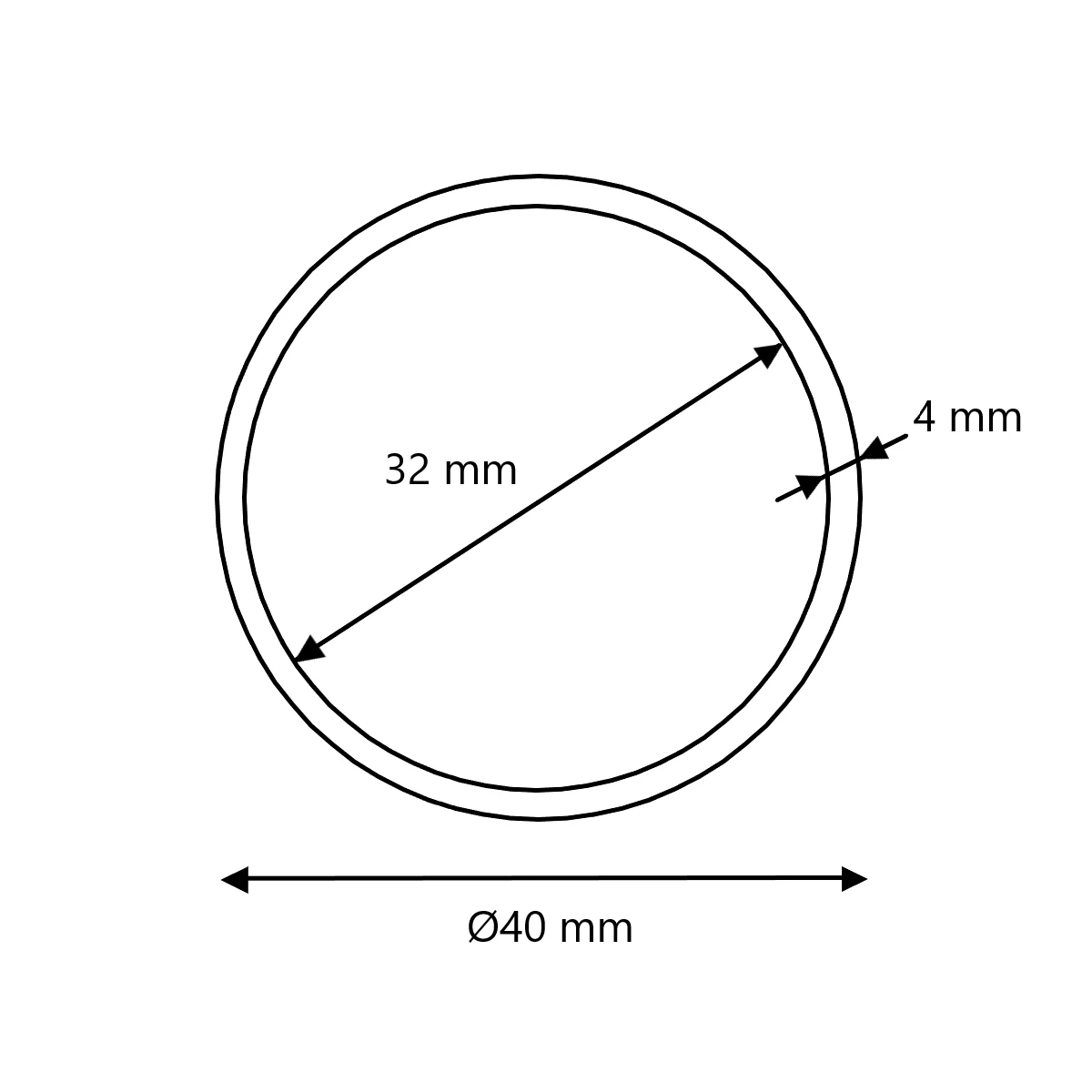 Aluminium Rundrohr Ø40x4