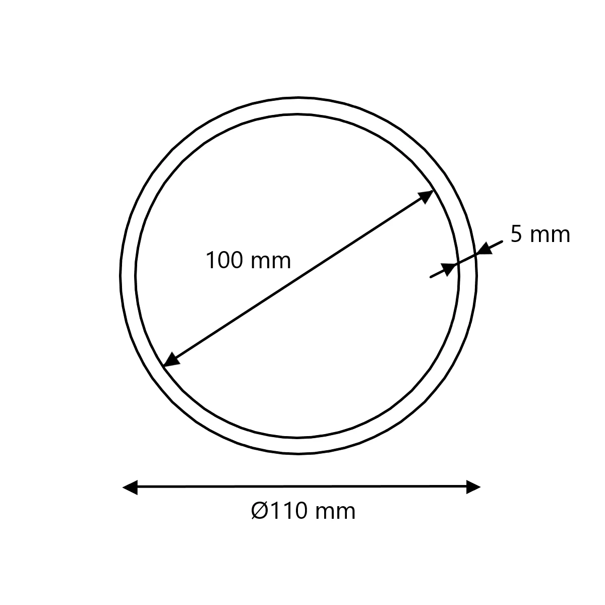 Aluminium Rundrohr Ø110x5