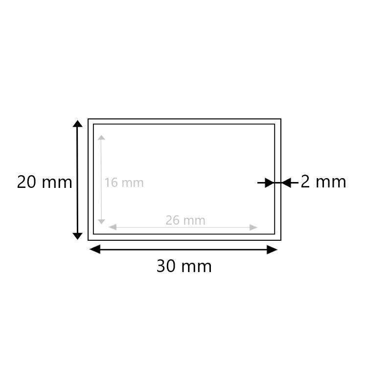 Aluminium Vierkantrohr 30x20x2