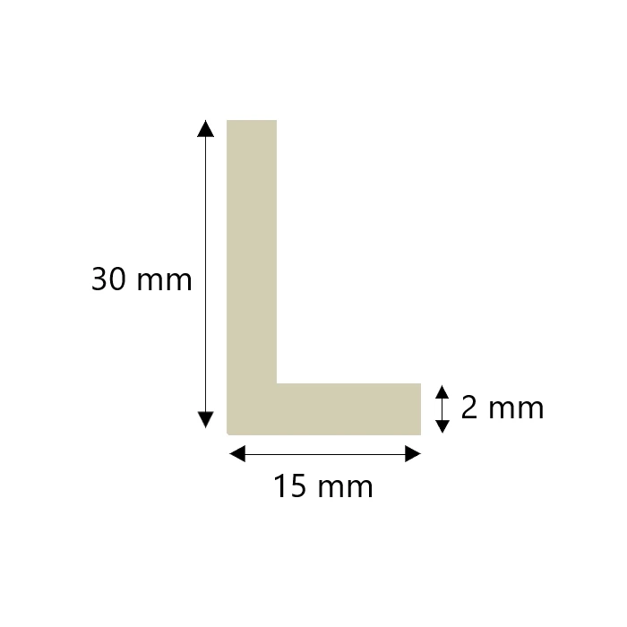 Messing Winkelprofil 30x15x2
