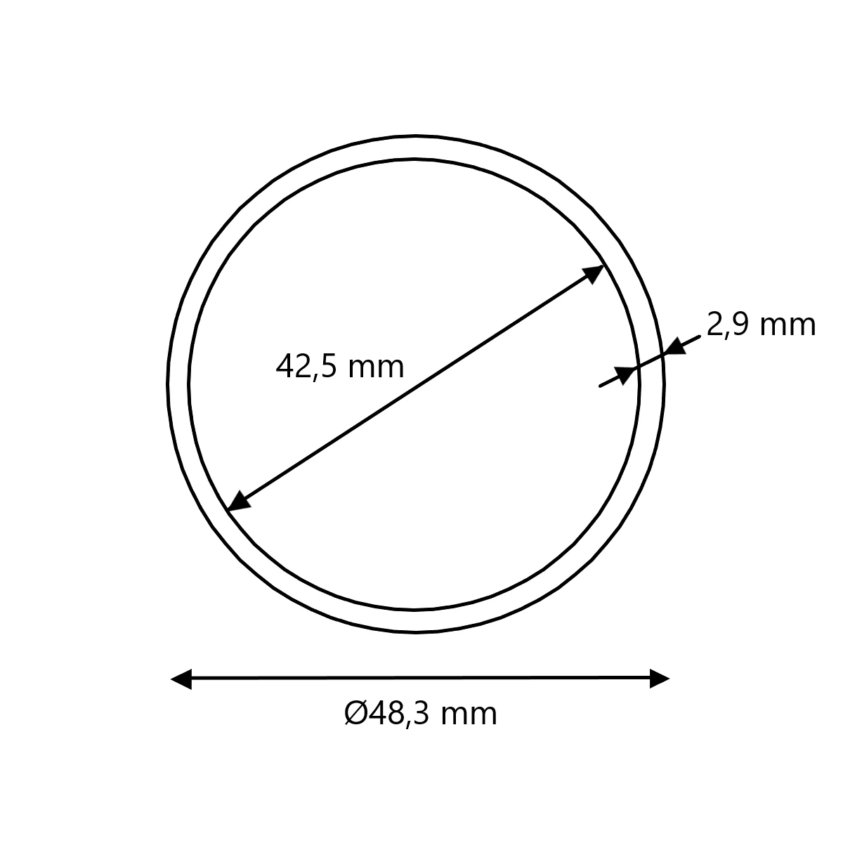Verzinkte Rundrohre Ø48,3x2,90