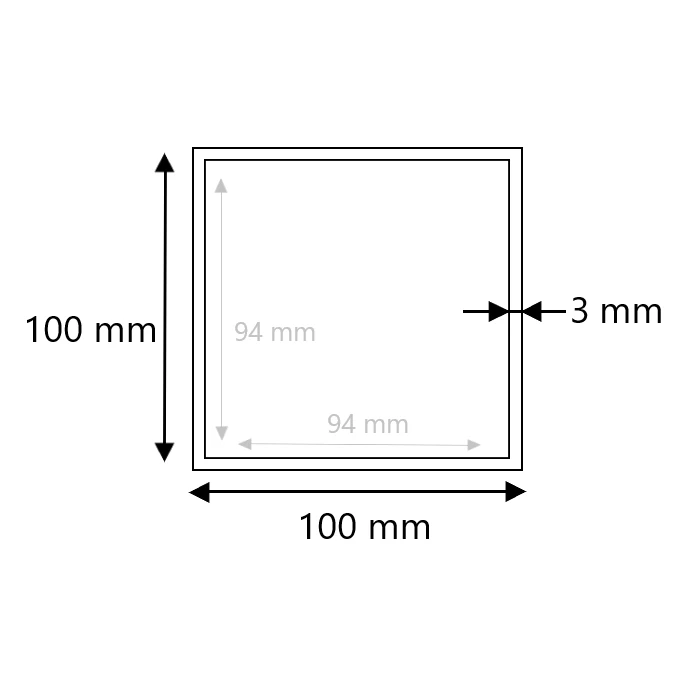 Edelstahl Vierkantrohr ungeschliffen 100x100x3
