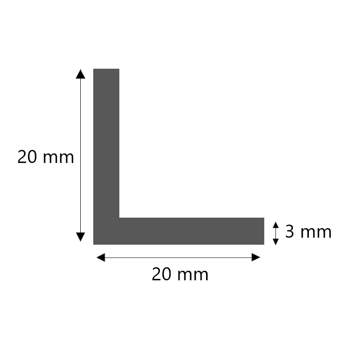 Stahl Winkelprofil kaltgewalzt 20x20x3