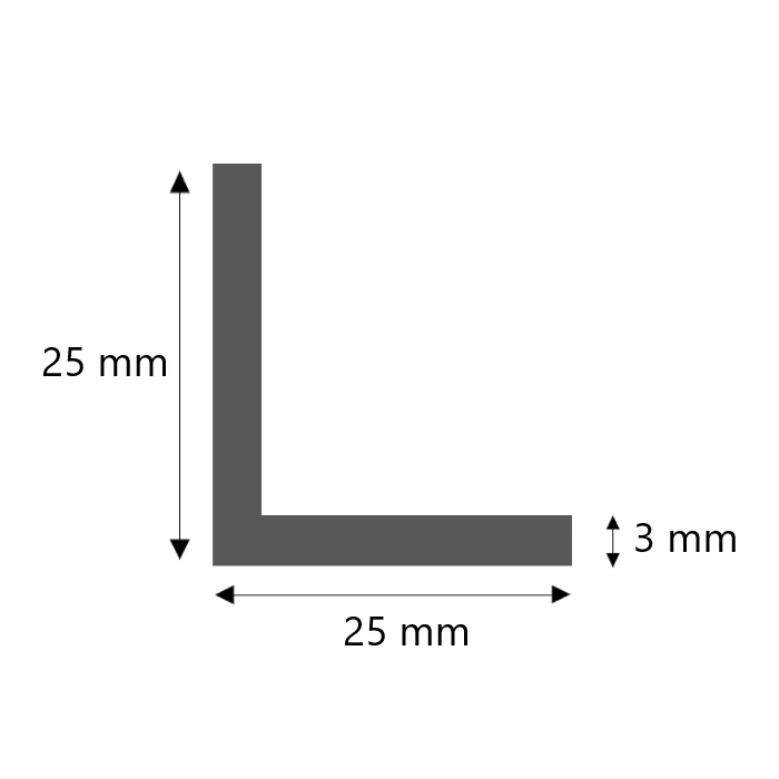 Stahl Winkelprofil kaltgewalzt 25x25x3