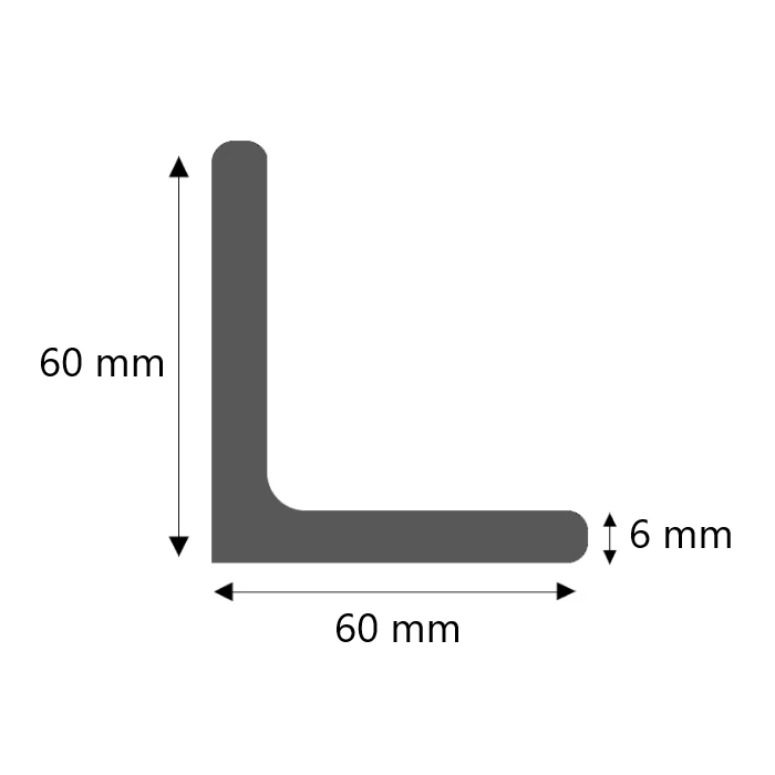 Edelstahl Winkelprofil warmgewalzt 60x60x6