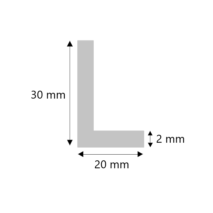 Aluminium Winkelprofil 30x20x2