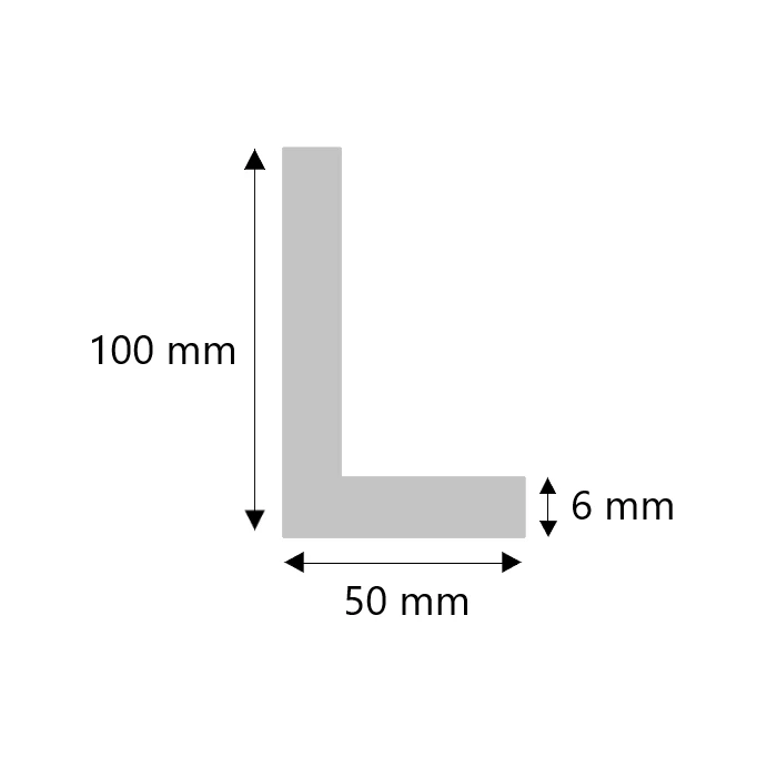 Aluminium Winkelprofil 100x50x6