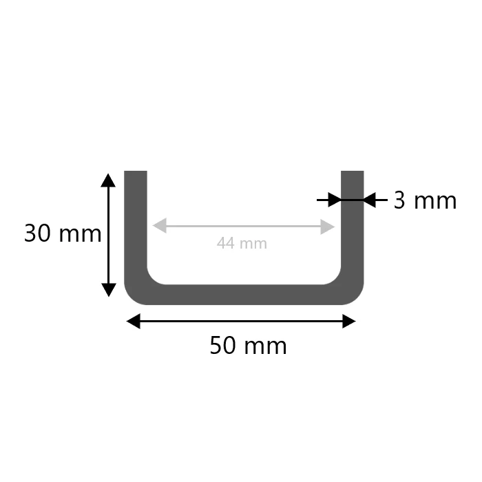 Stahl U-Profil kaltgewalzt 30x50x30x3