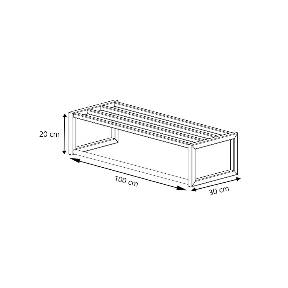 LIROdesign Garderobe Lissabon - Wandgarderobe Schwarz - 100cm