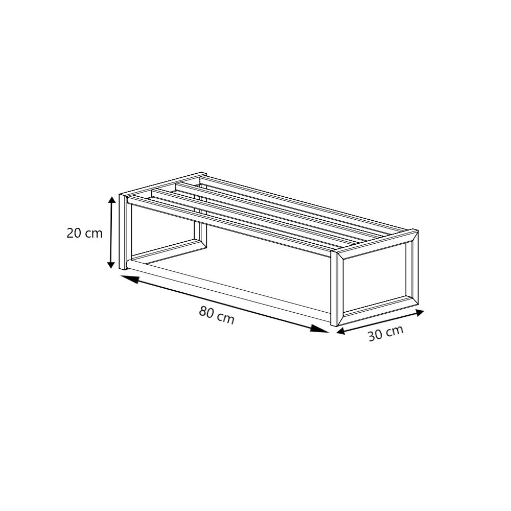 LIROdesign Garderobe Lissabon - Wandgarderobe Schwarz - 80cm