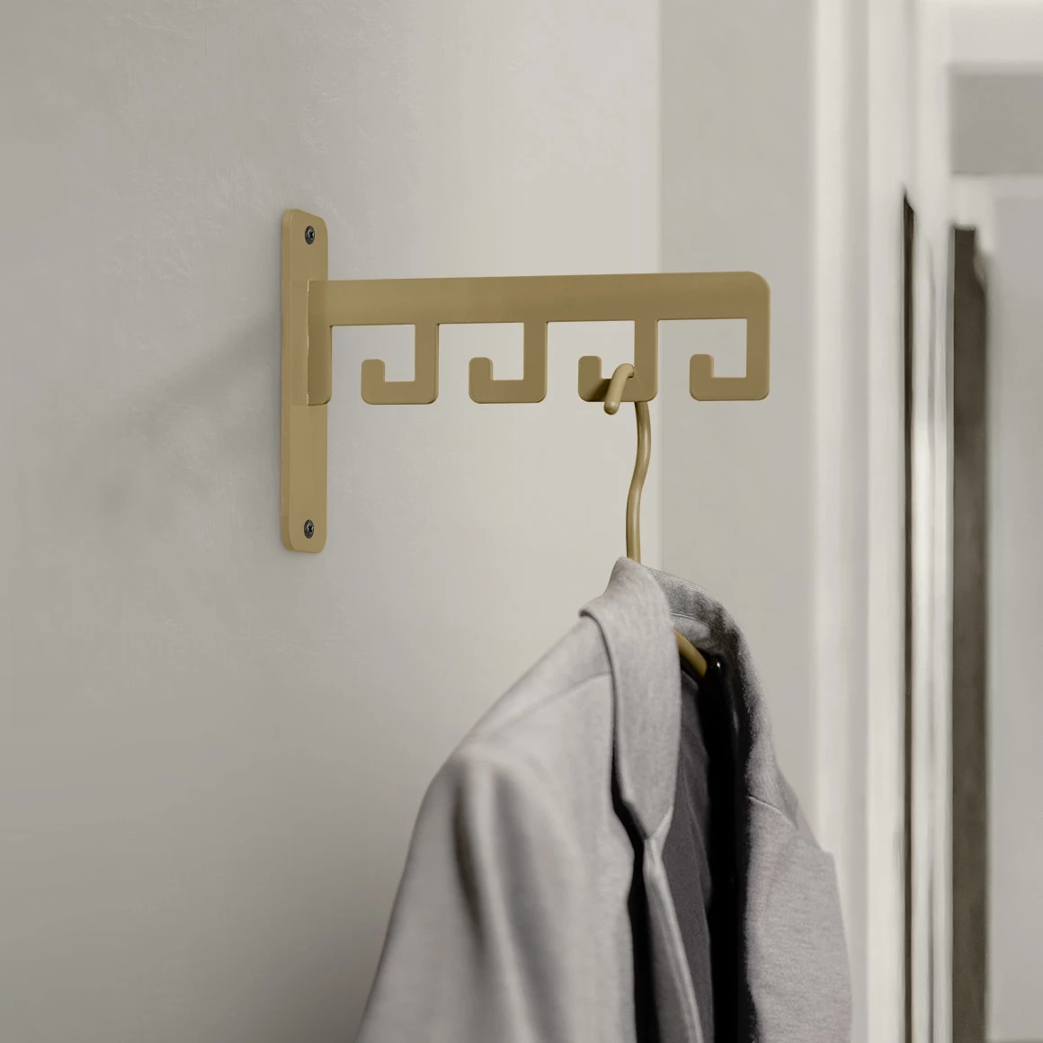 LIROdesign Garderobe Barcelona - Wandgarderobe Gold - 4 haken