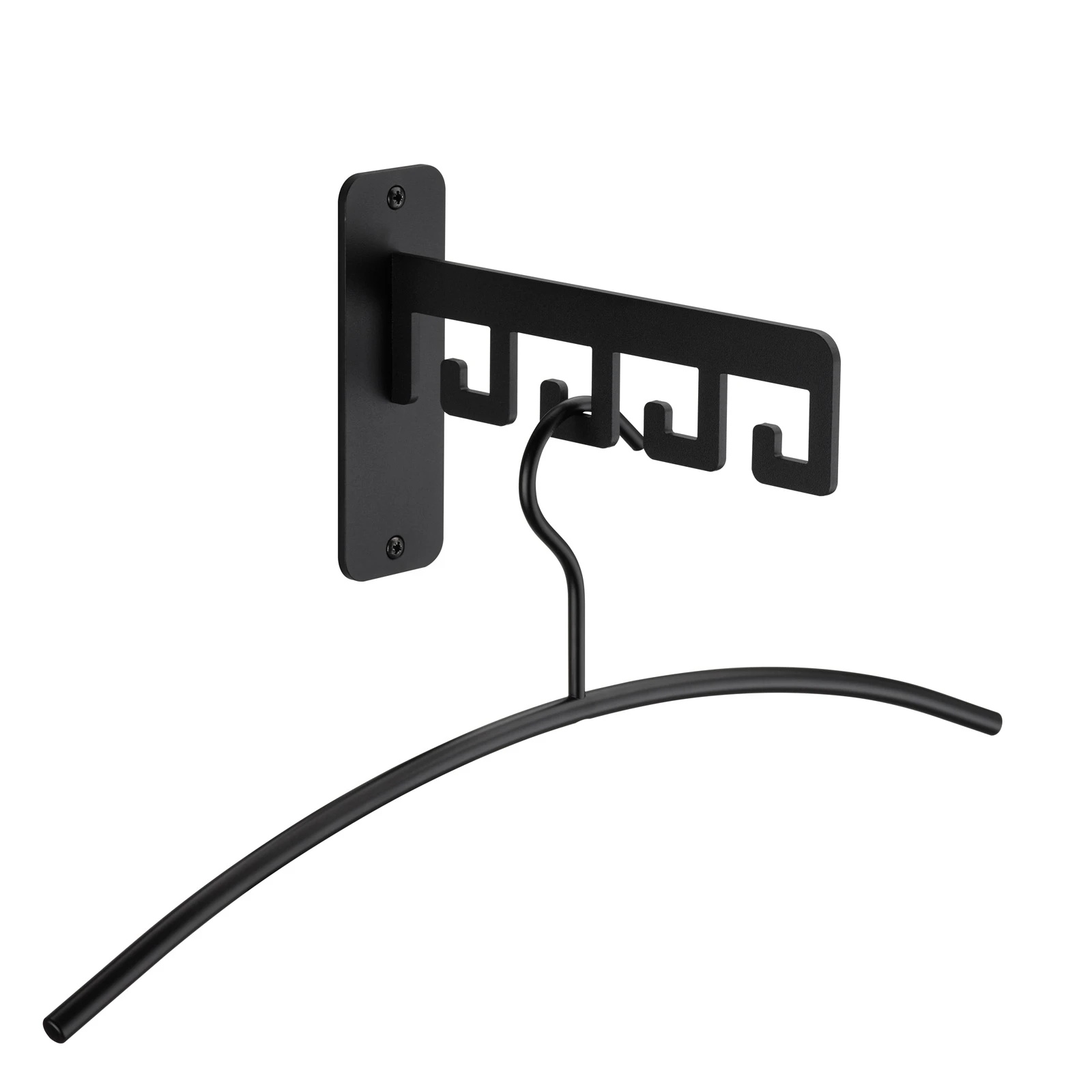 LIROdesign Garderobe Barcelona - Wandgarderobe Schwarz - 4 haken