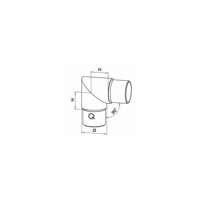 Eckverbinder 90° scharf fur Rohr Ø33,7