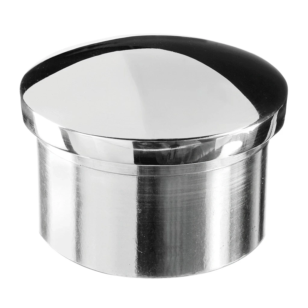 Abgerundetes Endkappe aus Edelstahl, hochglanzpoliert, für rohr Ø42,4