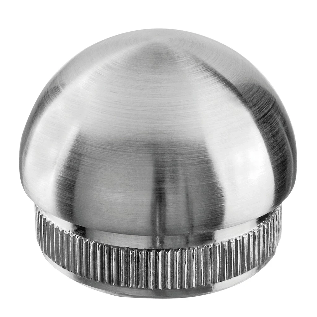 Halbrunde Endkappe aus Edelstahl, Easy Hit, für Rohr Ø33,7