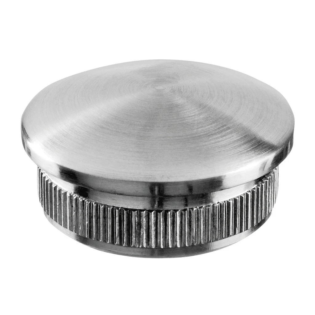 Abgerundete Endkappe aus Edelstahl, Easy Hit, für Rohr Ø33,7
