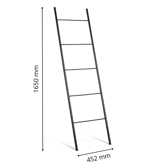 LIROdesign Dekorationsleiter - Handtuchhalter Berlin schwarz