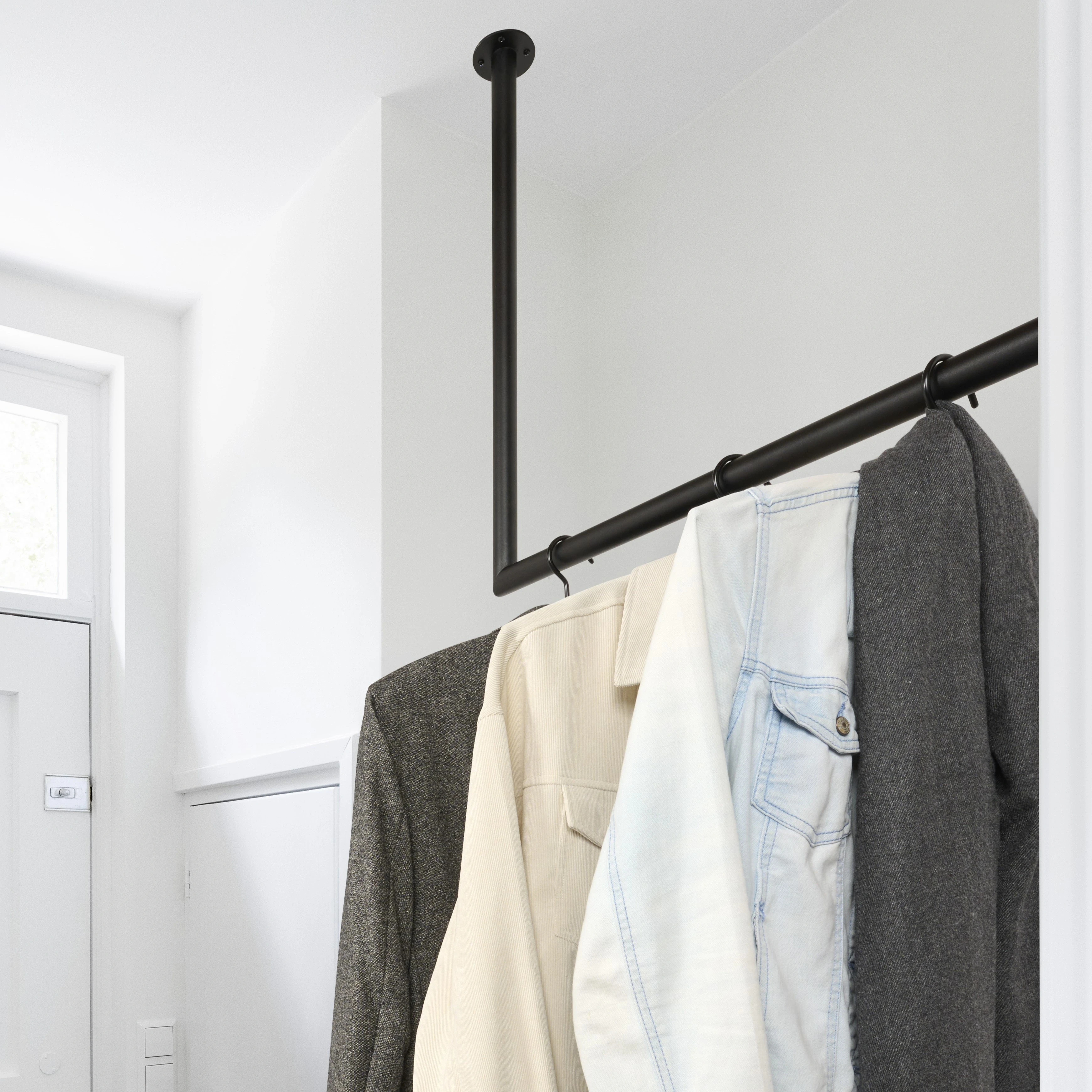 Garderobenstange Eck schwarz Ø32