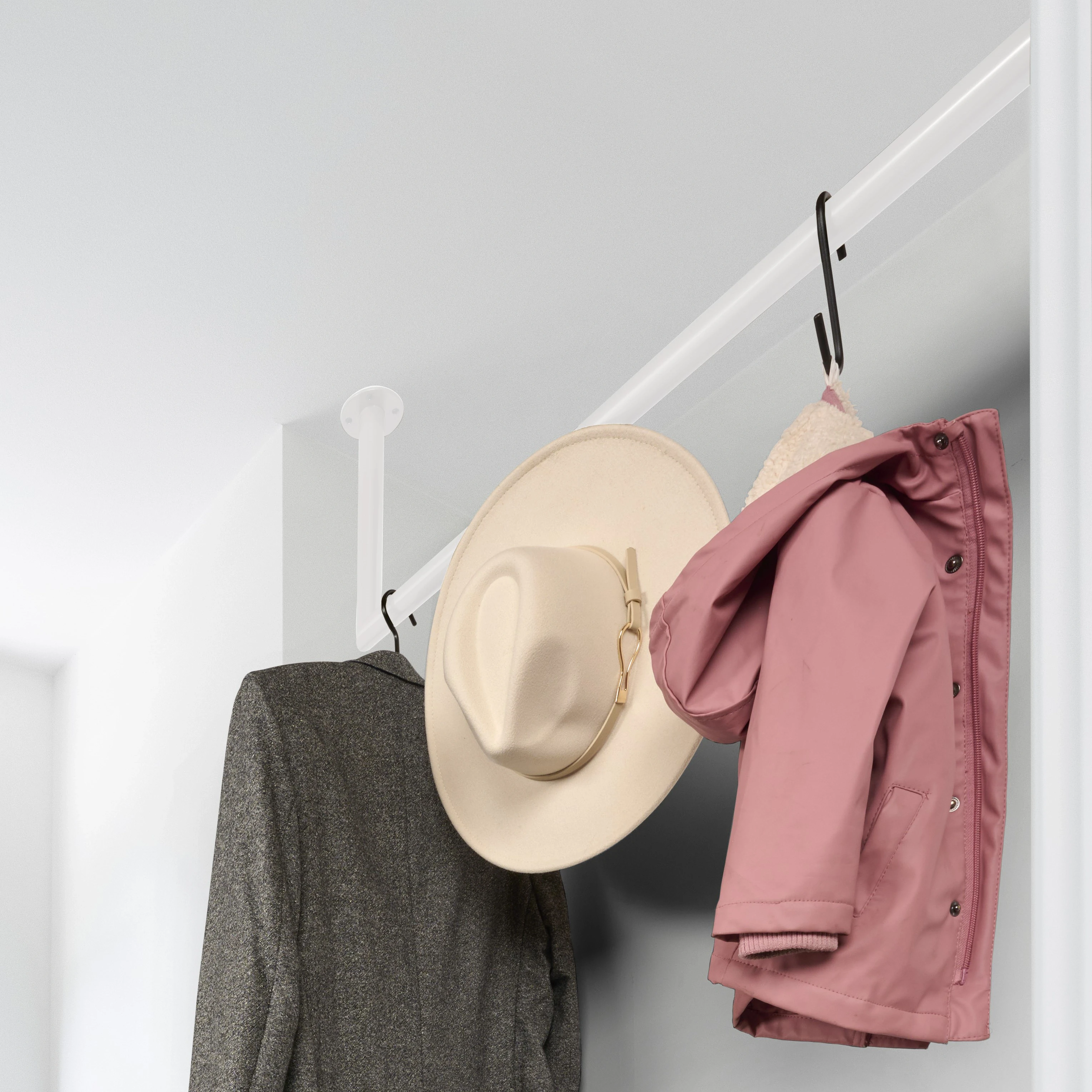 Garderobenstange Eck weiß Ø32