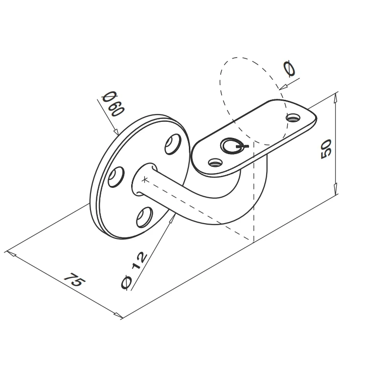 Runde Handlauf weiß - Ø42,4 mm