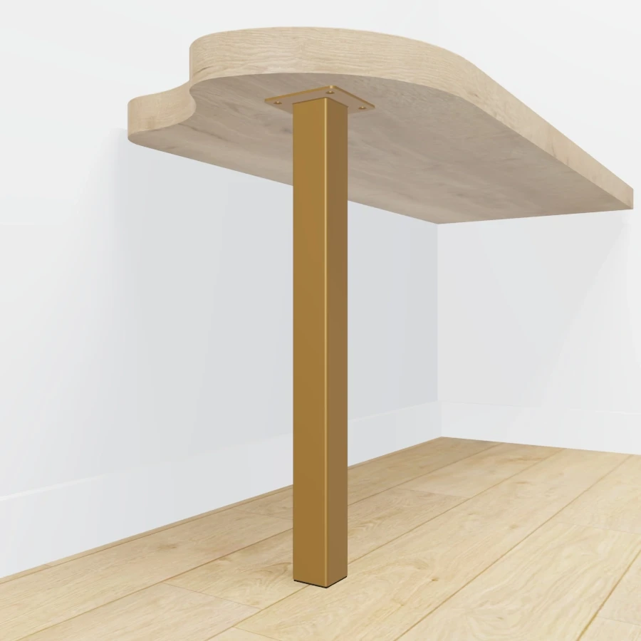 Tischbein Gold vierkant