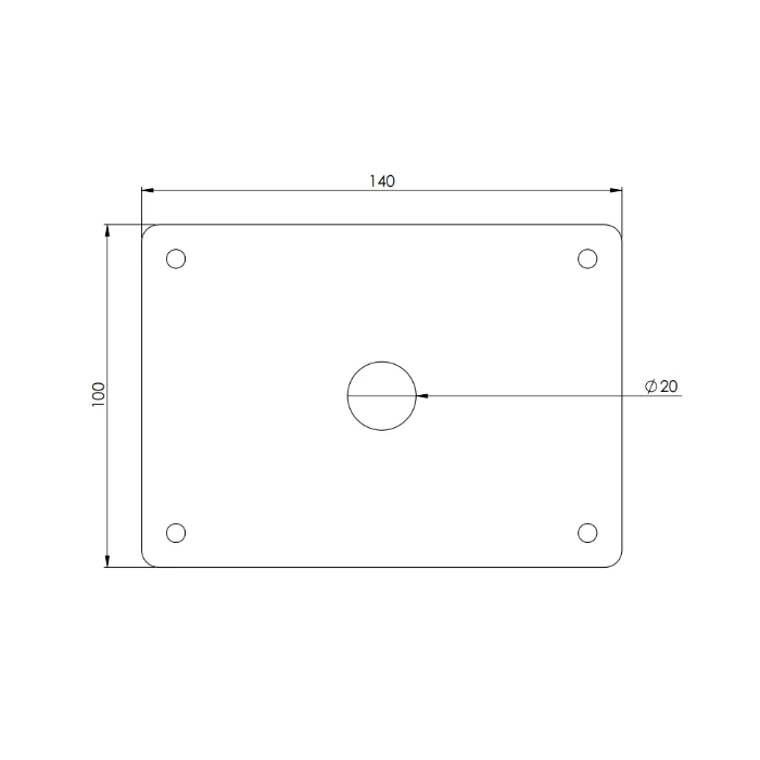 Tischbein Gold rechteckig
