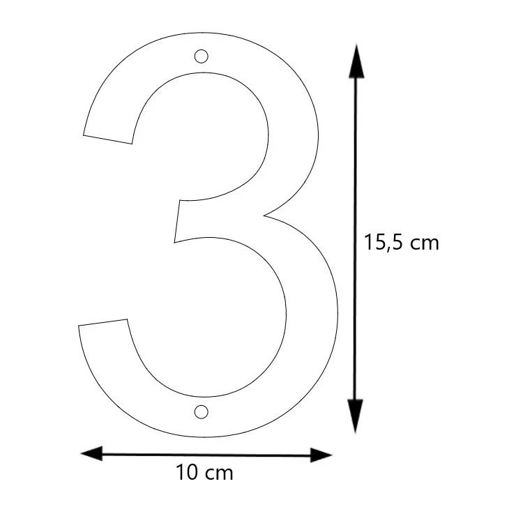 LIROdesign - Hausnummer Edelstahl - Nr. 3
