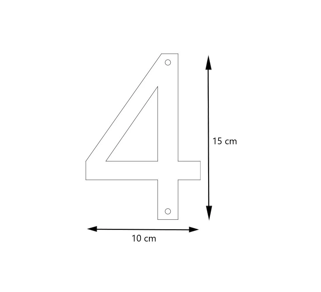 LIROdesign - Hausnummer Edelstahl - Nr. 4