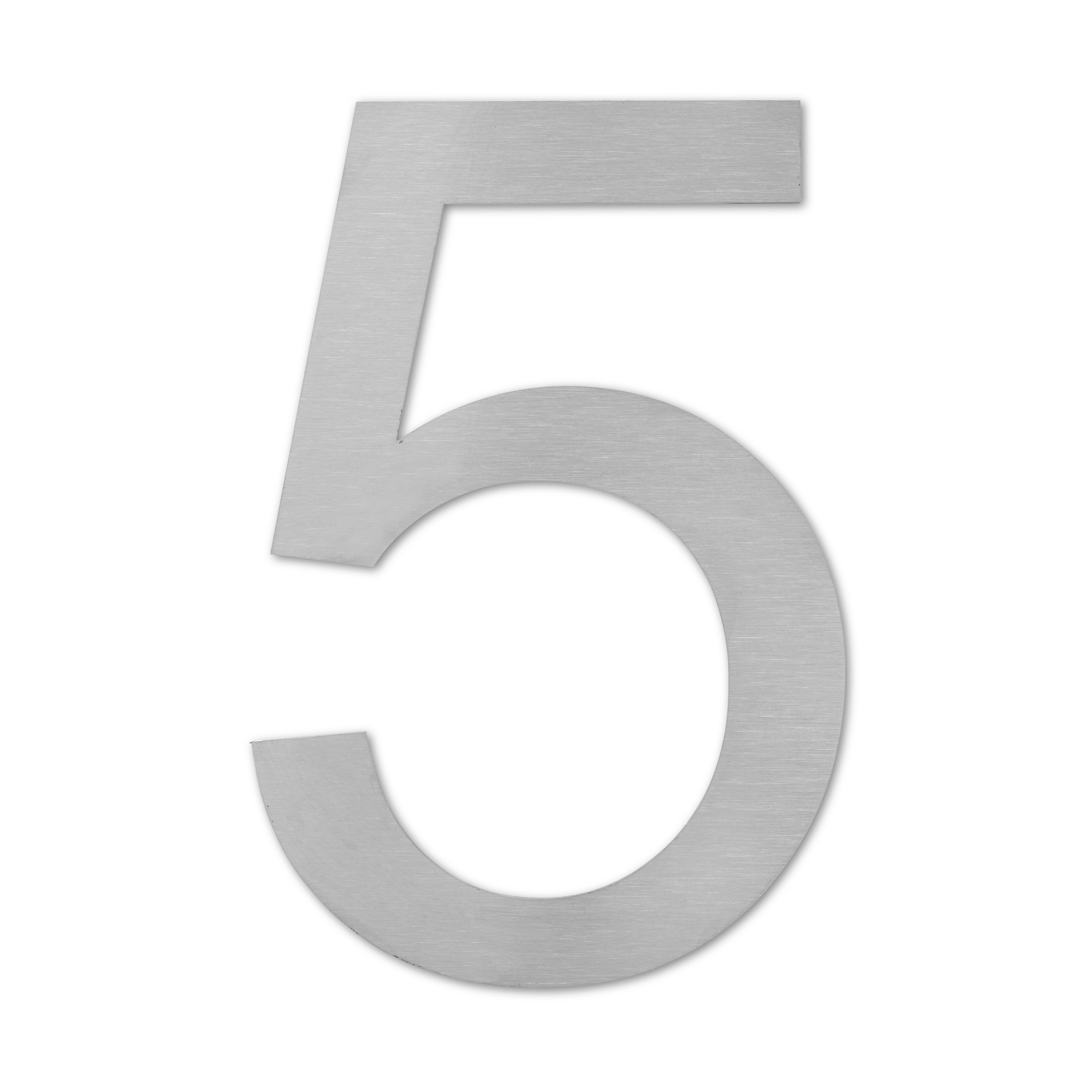 LIROdesign - Hausnummer Edelstahl - Nr. 5