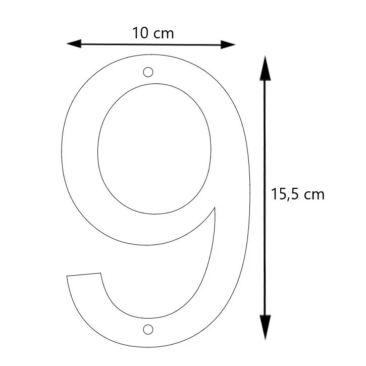 LIROdesign - Hausnummer Edelstahl - Nr. 9