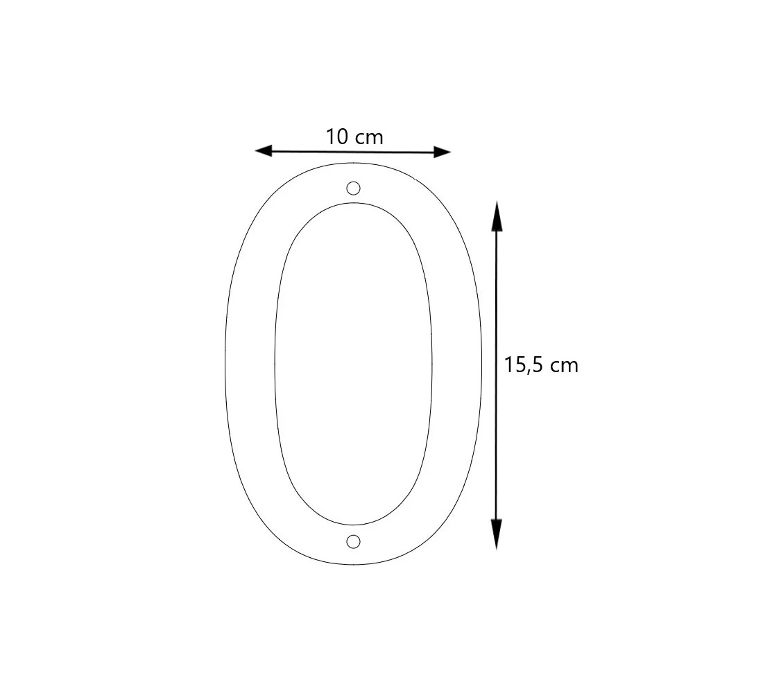 LIROdesign - Hausnummer Edelstahl - Nr. 0
