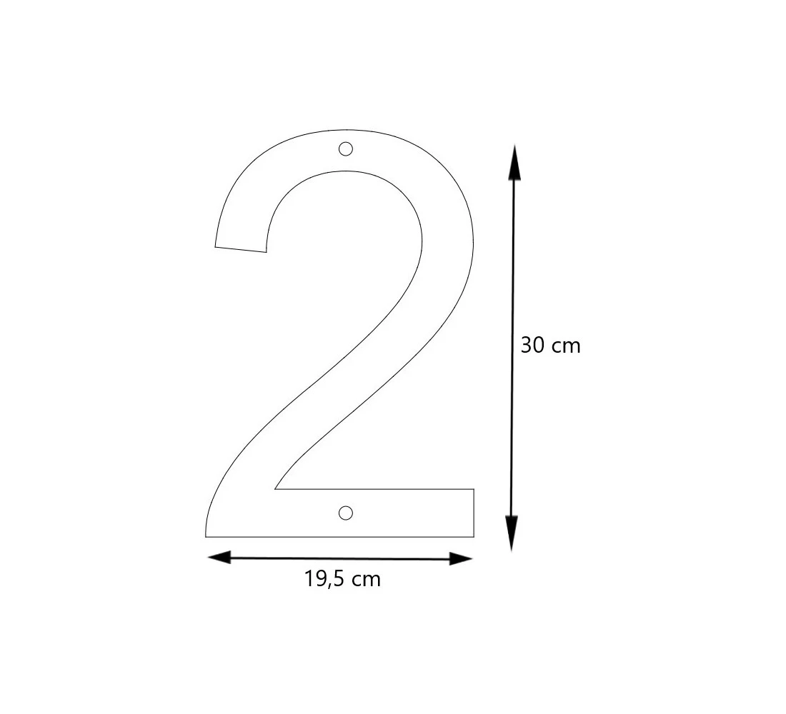 LIROdesign - Hausnummer Edelstahl XL - Nr. 2