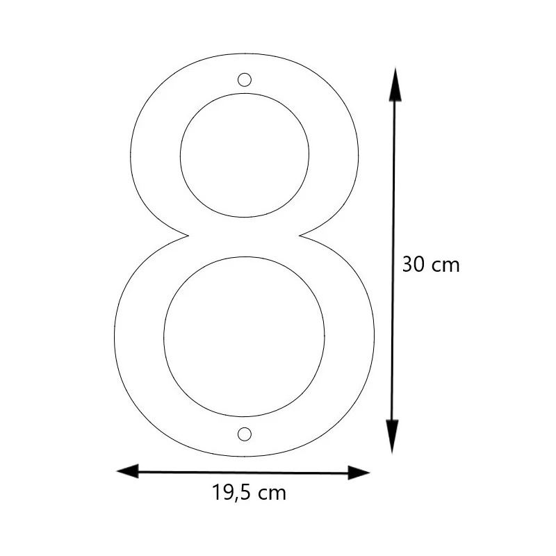 LIROdesign - Hausnummer Edelstahl XL - Nr. 8