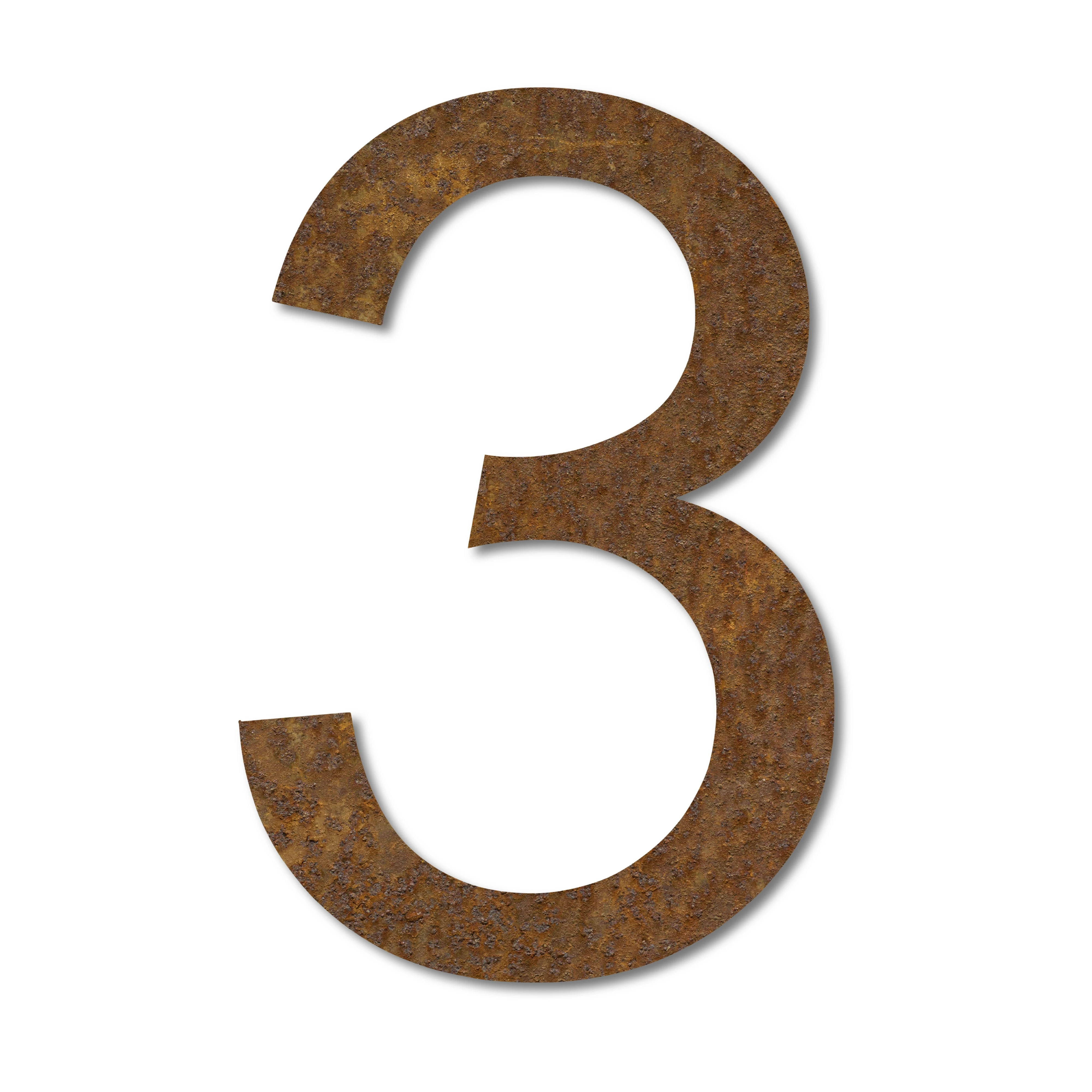 LIROdesign - Hausnummer Cortenstahl - Nr. 3