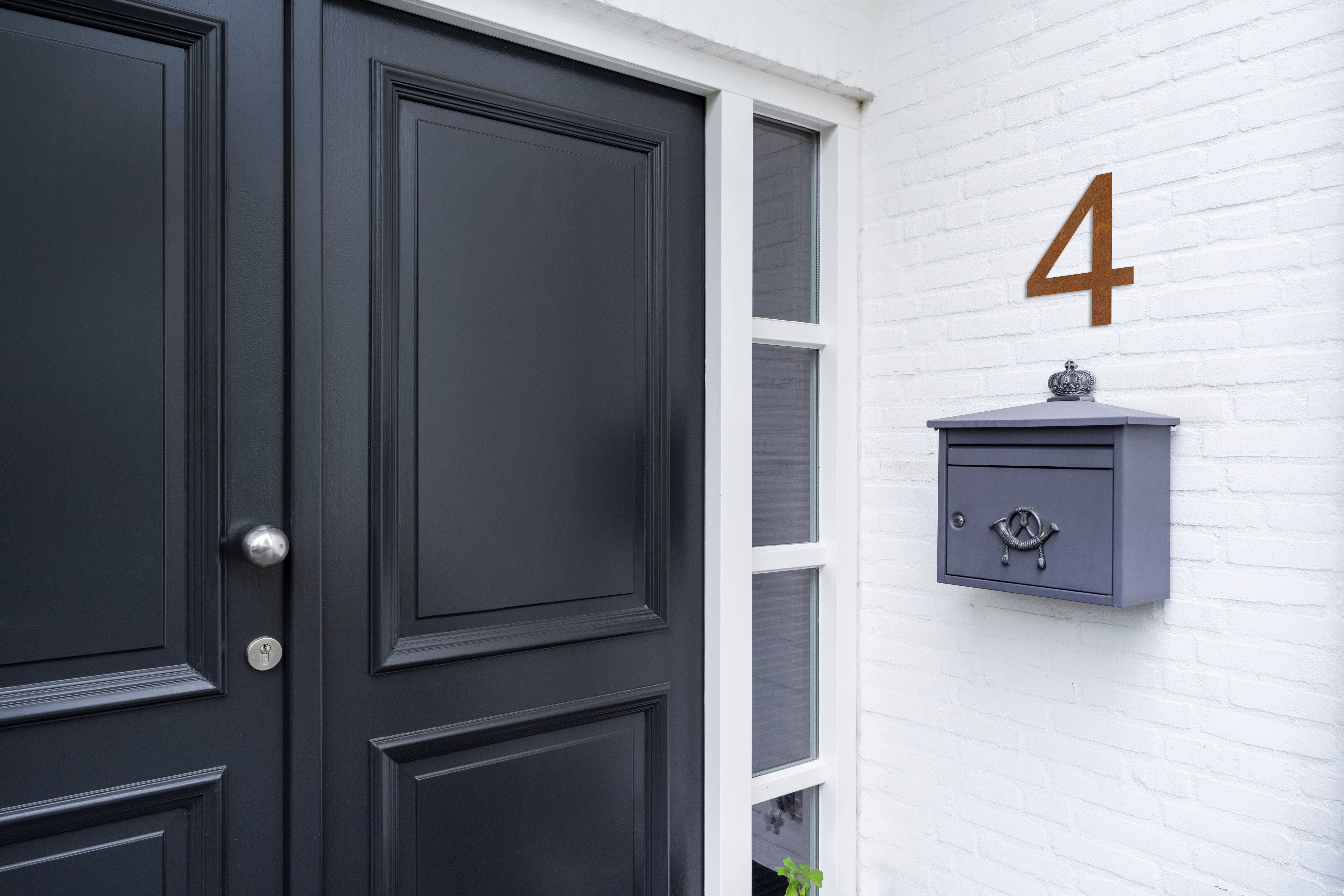 LIROdesign - Hausnummer Cortenstahl XL - Nr. 4