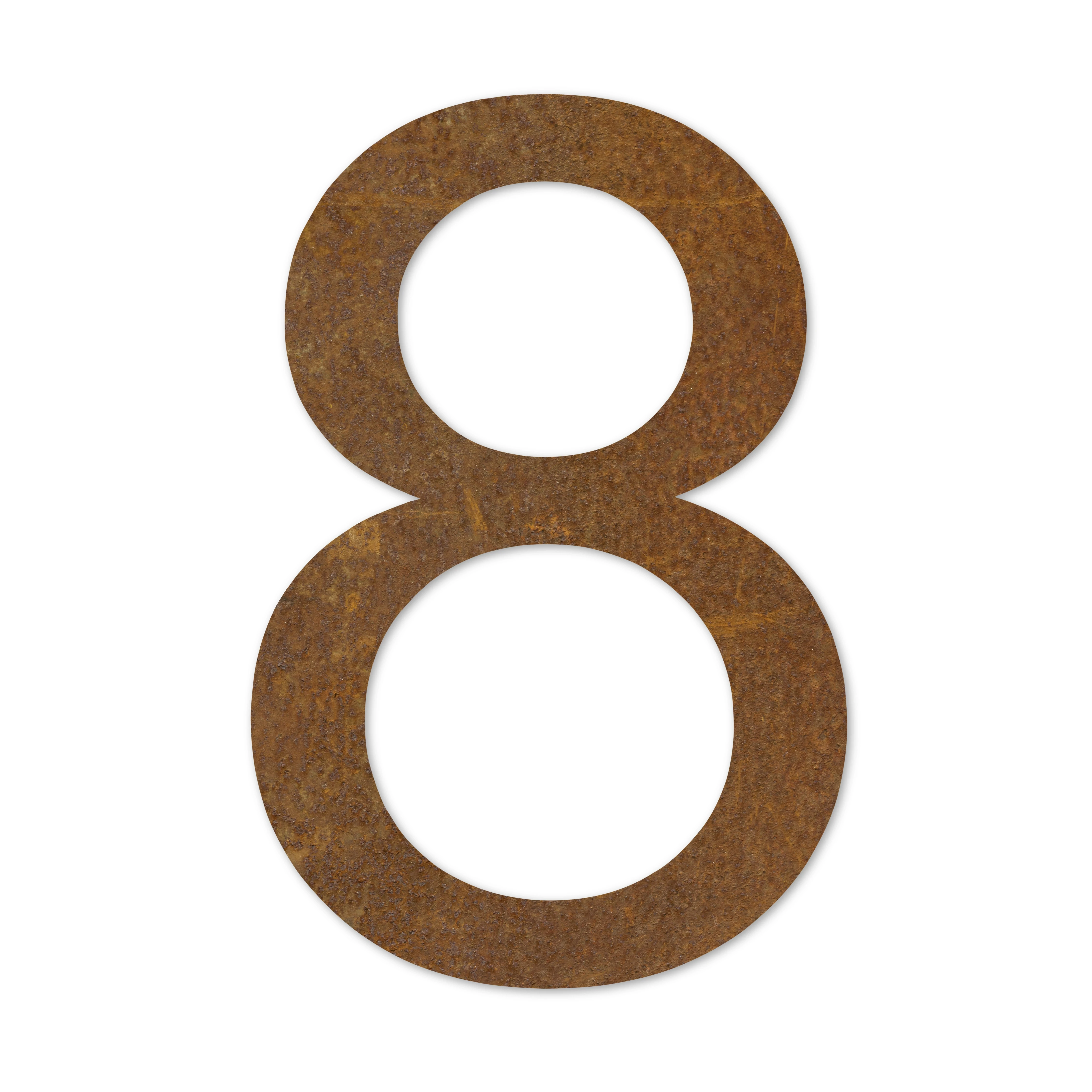 LIROdesign - Hausnummer Cortenstahl XL - Nr. 8