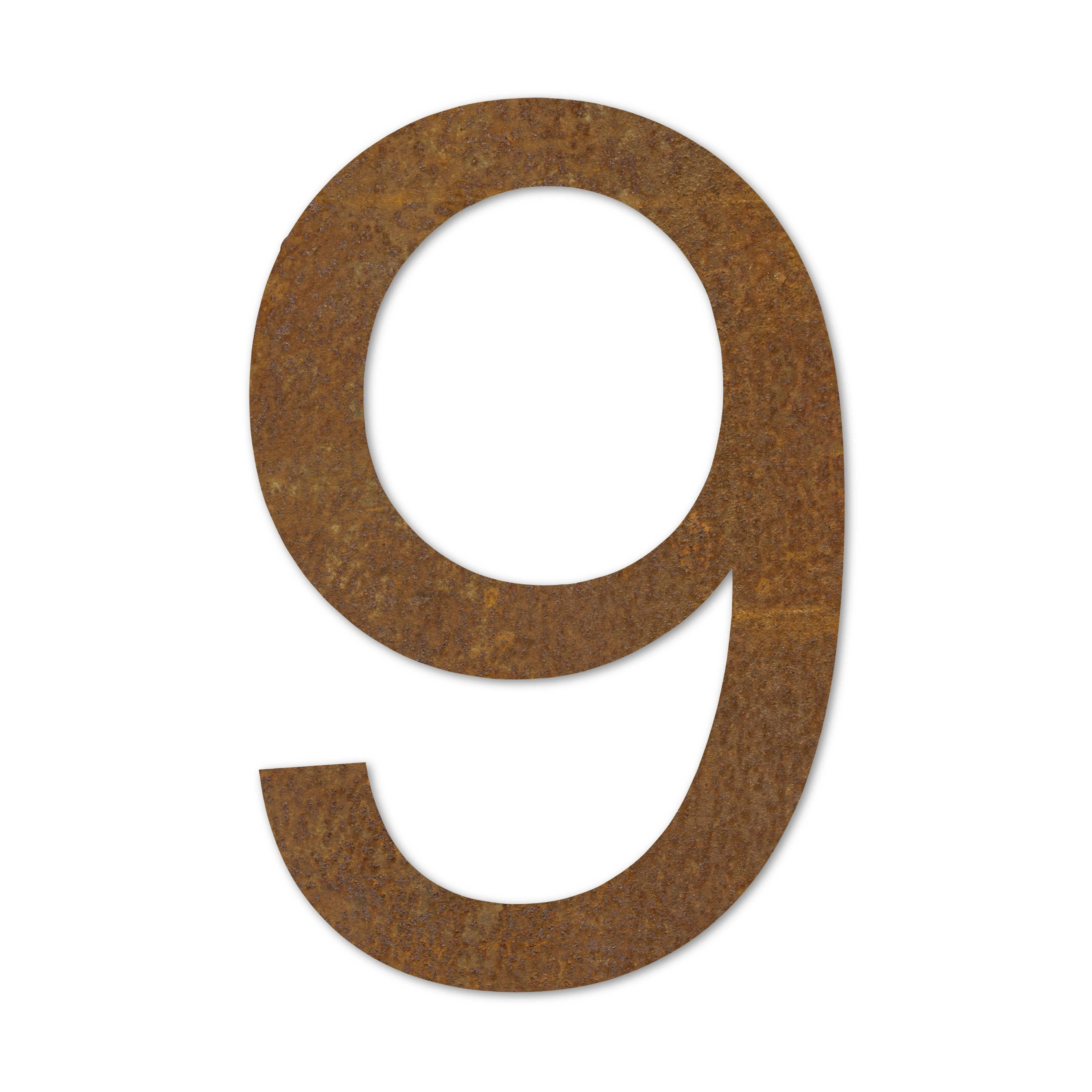 LIROdesign - Hausnummer Cortenstahl XL - Nr. 9