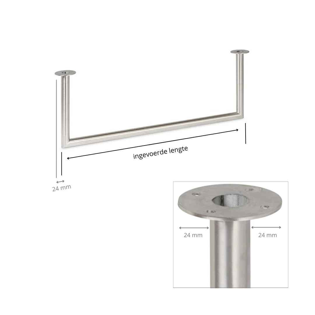 Garderobenstange U-form Edelstahl Ø32