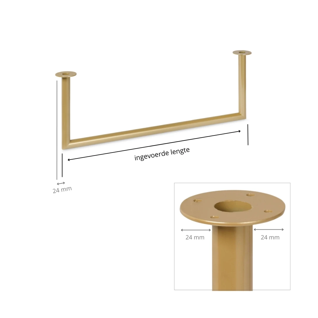 Garderobenstange U-form Gold Ø32
