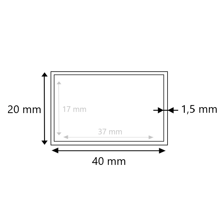 Edelstahl Vierkantrohr ungeschliffen 40x20x1,5