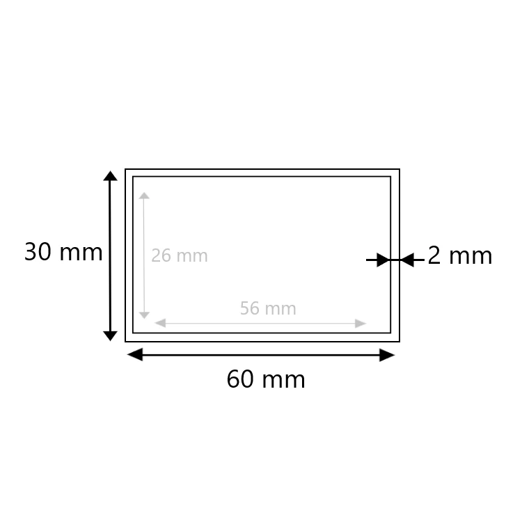 Edelstahl Vierkantrohr ungeschliffen 60x30x2