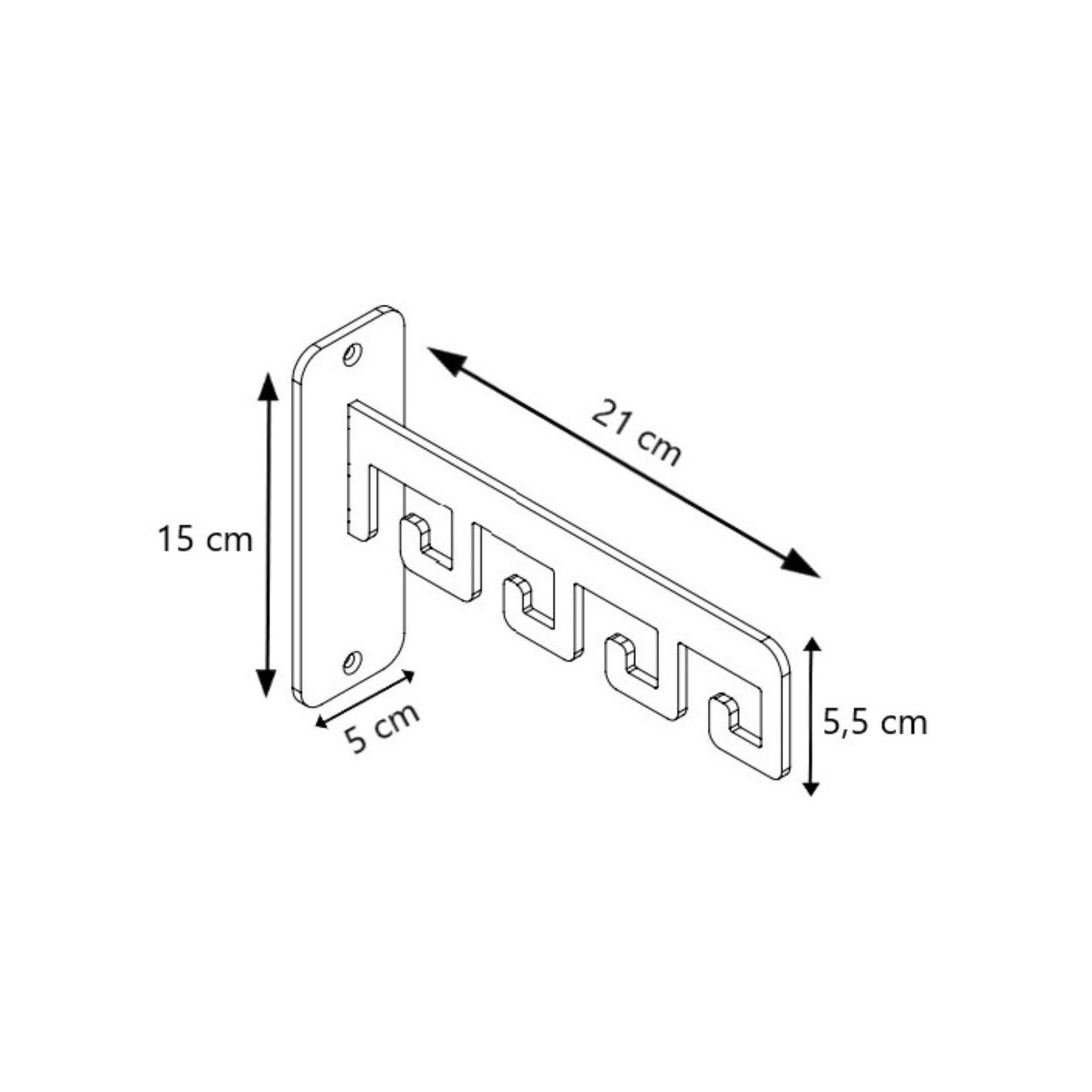 LIROdesign Garderobe Barcelona - Wandgarderobe Edelstahl - 4 haken