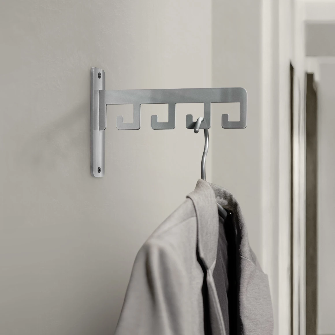 LIROdesign Garderobe Barcelona - Wandgarderobe Edelstahl - 4 haken