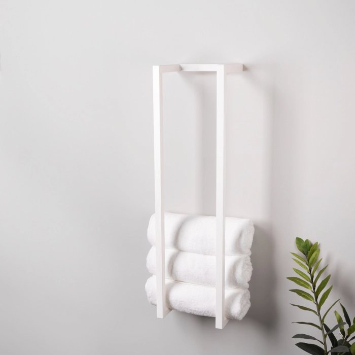 LIROdesign Handtuchhalter Wand Stockholm Weiß - L