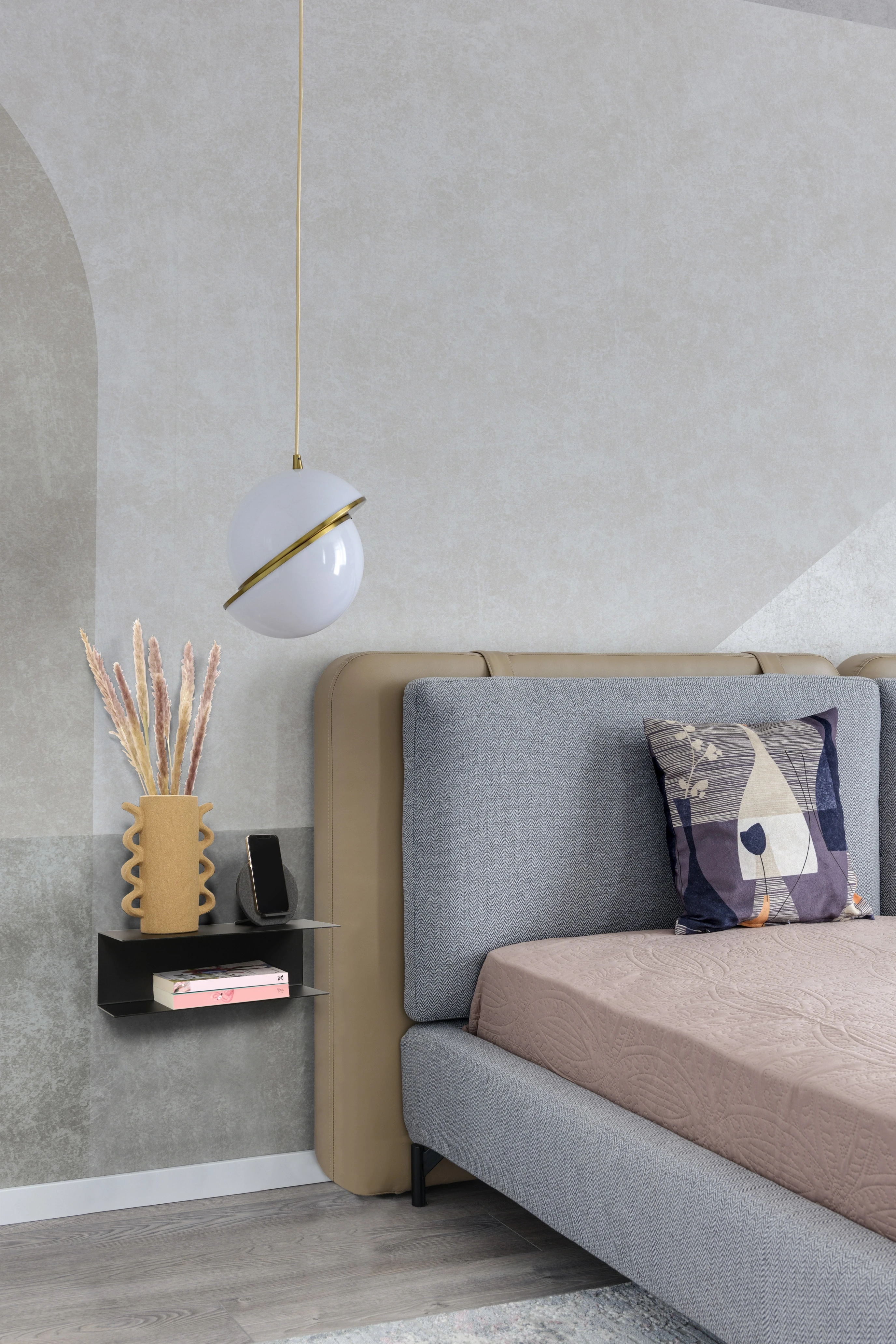 LIROdesign Wandregal - Schwebender Nachttisch Valencia schwarz