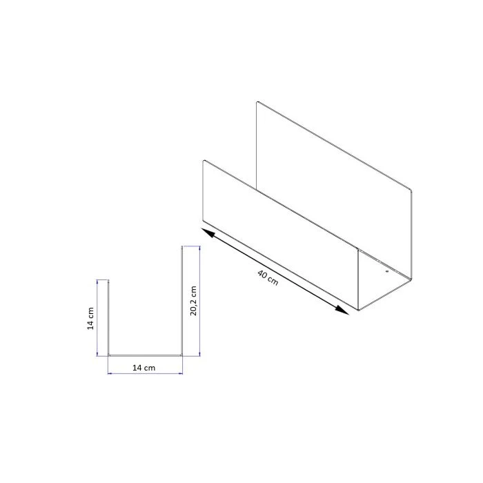 LIROdesign Wandregal - Schwebender Nachttisch Valencia schwarz
