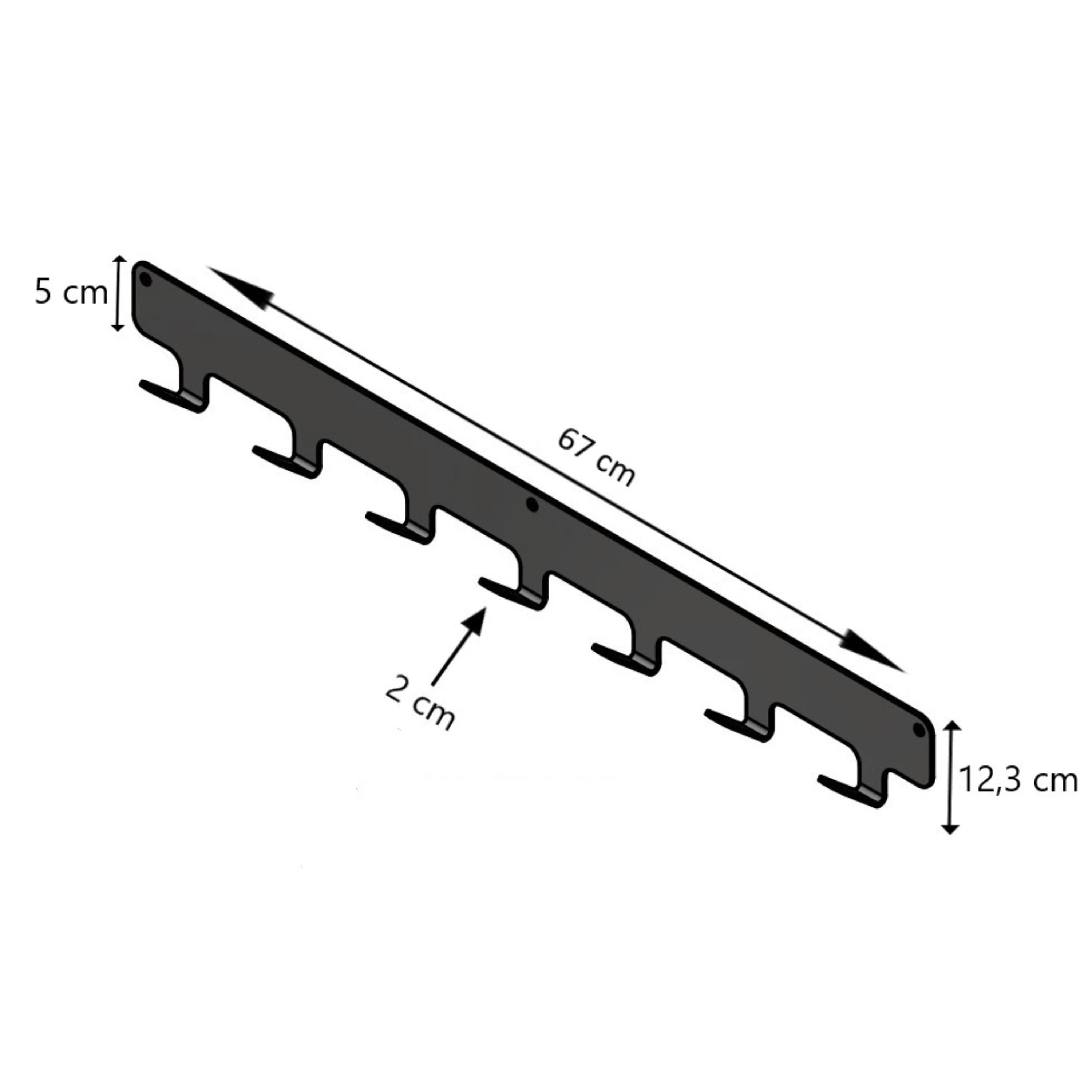 LIROdesign Garderobe Valencia - Wandgarderobe Bronze - 70cm